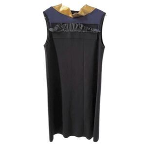 Marie Saint Pierre Ruffle Detail High Neck Shift Dress 2 NWOT